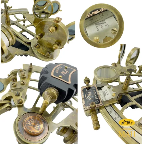 Vista 6 de Brass Ship History Sextant Handmade Gift for Father's Day, Birthday, Anniversary, Baptism, Partner, Best Men, Graduation, Christmas, Vintage