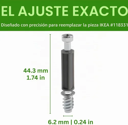 Vista 4 de Spare Hardware Parts Tornillo de fijación de bloqueo de leva (repuesto para pieza IKEA #118331) (paquete de 8)