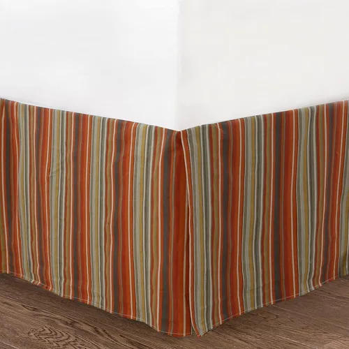 Vista 5 de Cozy Line - Juego de cama de 6 piezas, ropa de cama reversible de algodón reversible con falda de cama, fundas a juego, almohada decorativa