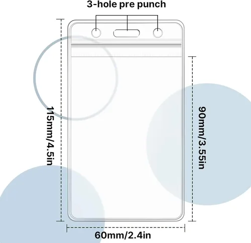 Vista 2 de Zonon 150 soportes para tarjetas de identificación de 2.56 x 4.52 pulgadas, funda de plástico transparente vertical para tarjetas de identificación