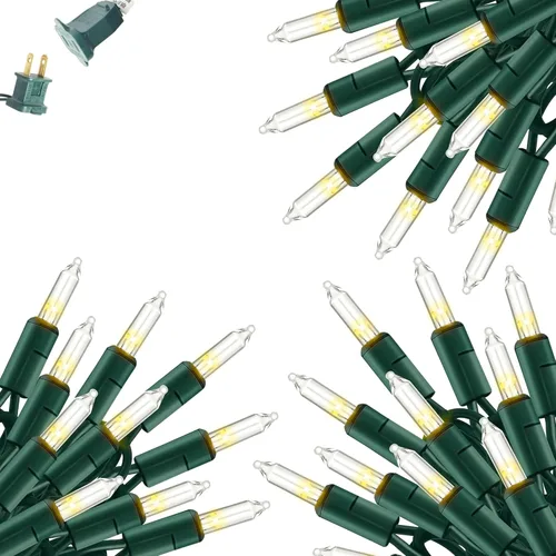 Vista 12 de Dazzle Bright - Guirnalda de luces navideñas mini rojas y verdes de 20 pies con 100 luces incandescentes impermeables, enchufables, decoraciones