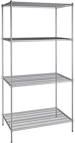 Vista 64 de Kit de 4 estantes de epoxi verde NSF de 21 x 72 pulgadas con postes de 86 pulgadas, estantería de almacenamiento resistente, kit de estantería