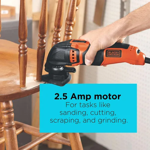 Vista 3 de Black & Decker BD200MTB multiherramienta oscilante de velocidad variable, 2.5 A