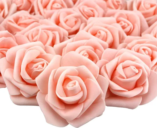 Vista 21 de Cabezal de rosa de espuma artificial 3 x 1,6 x 3 pulgadas, para decoración del hogar