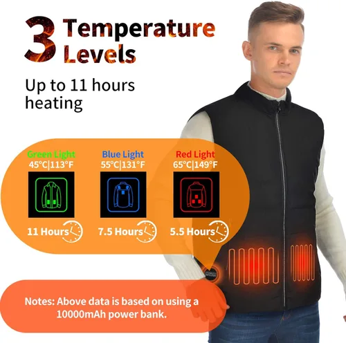Vista 2 de ISOPHO Heated Vest for Men Women, Lightweight Down Heating Vest for 11 Hours, Electric Heated Jacket for Outdoor(NO Battery)