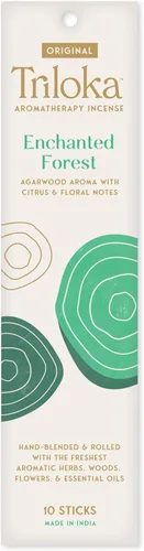 Vista 16 de Triloka Incienso original, rosa de noche, 10 varillas