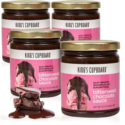 Vista 9 de King's Cupboard Salsa de chocolate agridulce, la salsa de dulce de azúcar caliente perfecta para cubrir helados y postres, llovizna de café