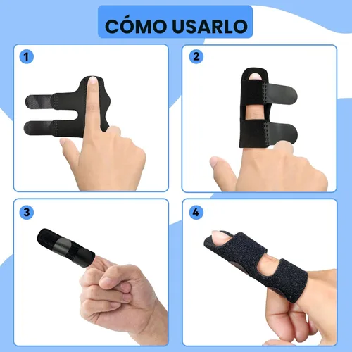 Vista 6 de Férula para dedos, soporte universal para dedo gatillo para dolor de dedos rotos/artritis y alivio de esguinces, férulas para dedo medio, índice