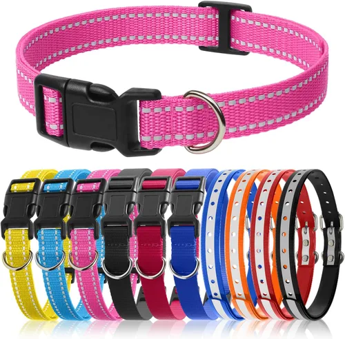 Vista 2 de PetJoy Paquete de 3 Correas de Repuesto para Collares de Descarga y Electrónicos - Collares de Perro Ajustables de Nylon Duradero, 8-27 Pulgadas