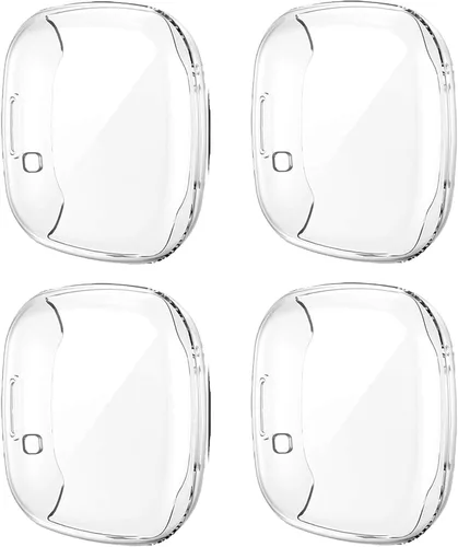 Rc-Z Funda protectora para Fitbit Sense & Versa 3 con protector de pantalla, paquete de 4, material de TPU antiarañazos, compatible con versiones