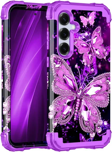 Vista 22 de Miqala Funda para Galaxy S8, que brilla en la oscuridad, tres capas, resistente, a prueba de golpes, protección completa, parachoques de plástico