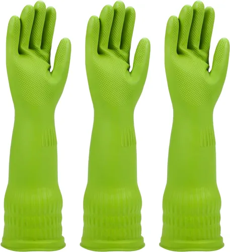 Guantes de goma para lavar platos, 3 o 6 pares para cocina, guantes de limpieza largos para el hogar reutilizables y duraderos.