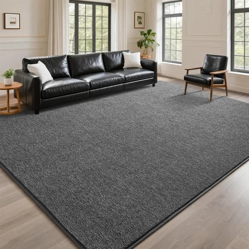 Vista 11 de DweIke Alfombra de área de 4 x 6 pies para sala de estar, alfombras negras súper suaves para dormitorio, alfombra moderna estética lavable de espuma