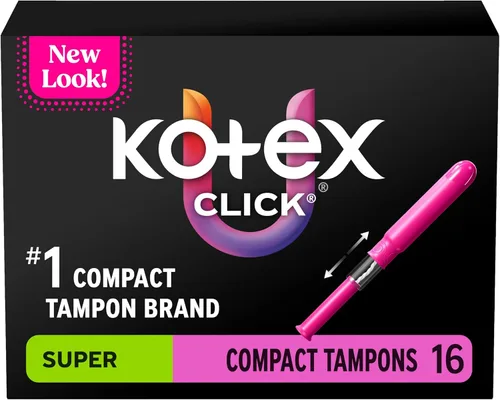 Vista 16 de U by Kotex Click Compact Tampones Super Plus Absorción sin perfume, 45 unidades (paquete de 2)