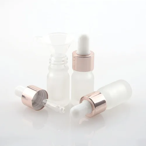 Vista 3 de 10 botellas cuentagotas de vidrio esmerilado blanco de 1/6 oz (0.2 fl oz), perfume, aromaterapia, cosméticos, aceites esenciales, muestra de mini