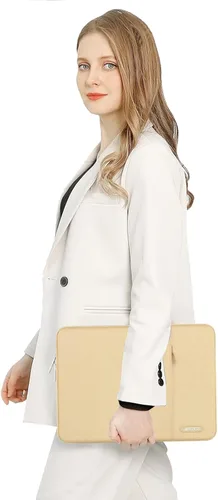 Vista 86 de MOSISO Funda vertical de poliéster con bolsillo para laptop de 13 pulgadas, para computadora MacBook Air M4, M3, M2 y M1 de 2025 a 2018 y Pro M2