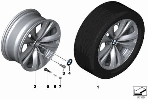 Vista 2 de [Productos importados regulares] Tapacubos BMW con borde cromado, piezas genuinas (juego de 4) 36136783536
