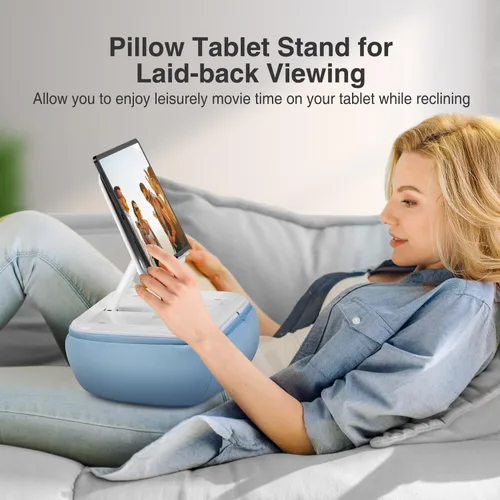 Vista 7 de elitehood Soporte de Almohada para Tableta, Soporte Plegable para iPad para el Regazo, Soporte Ajustable de Cama para Libros para Lectura