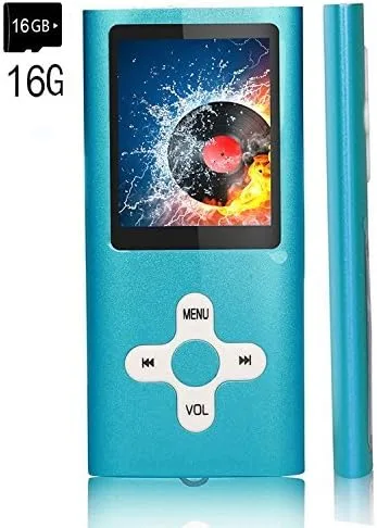 MP3 Player/Music Player,EVASA with a 16 GB Memory Card Portable Digital Music Player/Video/Voice Record/FM Radio/E-Book Reader,Ultra Slim 1.8''Screen