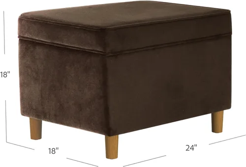 Vista 133 de HomePop Decoración para el hogar K7646-A877 Otomana tapizada moderna rectangular de almacenamiento Otomana con tapa con bisagras