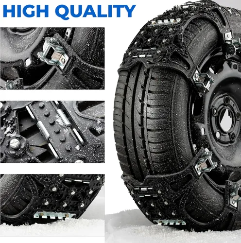 Vista 6 de ZONETECH Cadenas de nieve para neumáticos 6-pack de todas las estaciones, negras, calidad premium mejorada, resistentes y duraderas