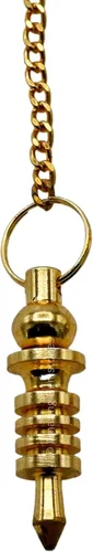 Vista 62 de Péndulos de metal curativos de Amazing Gemstone para adivinación, cúpula dorada de acero de cobre de alta energía, péndulo de bronce, péndulos