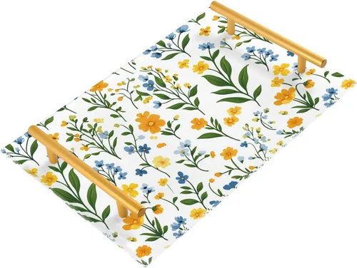 Vista 20 de Flowers Daffodils Snapdragon Iris Orange Tray for Bathroom Paper Towel Tray Desk Drawer Organizer for Sink