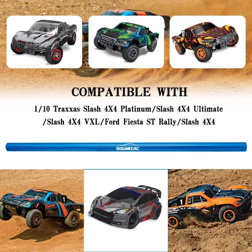 Vista 3 de OGUNKE Eje de transmisión de aleación de aluminio RC Actualización perfecta para el eje de transmisión central Traxxas 4X4 (azul)