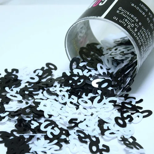 Vista 5 de Confeti número 50 negro - 2 bolsas de media onza (1 oz) #7501 Q01
