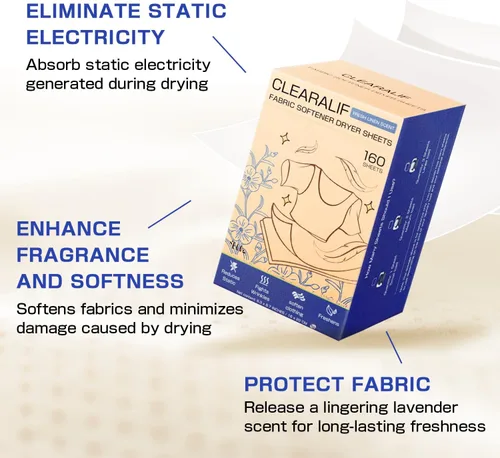 Vista 4 de Clearalif Kit de sábanas de detergente todo en uno, aroma de lino fresco, 160 hojas de lavandería + 160 hojas de secado, juego de ropa