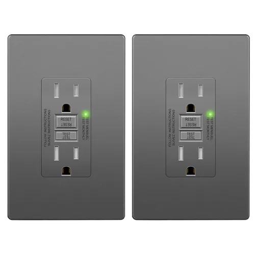 Vista 20 de LIDER GFCI Outlet 15Amp, autocomprobación resistente a manipulaciones Dorado