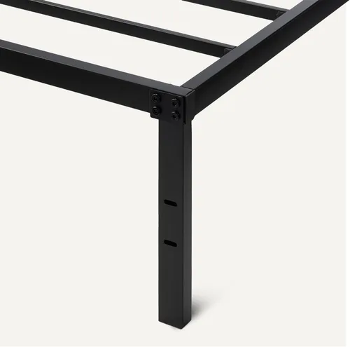 Vista 4 de Yaxa Basics Base de cama de metal, plataforma no plegable, fácil montaje, individual, 39 pulgadas de ancho x 75 pulgadas de largo x 14 pulgadas