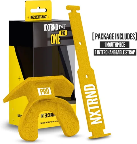 Vista 160 de Nxtrnd One Protector Bucal de Fútbol Americano, Correa Incluida, Se Adapta a Adultos y Jóvenes (Negro)