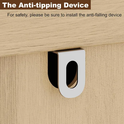 Vista 22 de Rovaurx Cómoda doble de 6 cajones para dormitorio, cómoda de ratán, cómoda de madera moderna con asas doradas, mesa auxiliar para armario, sala