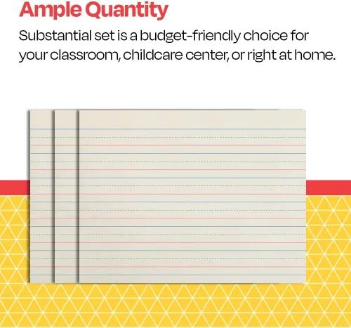 Vista 7 de School Smart Papel de periódico rojo y azul, rayas de 3/4 pulgadas, 11 x 8-1/2 pulgadas, 500 hojas, blanco