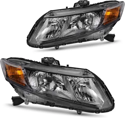 Vista 9 de DWVO Conjunto de faros proyector con luces diurnas Compatible con 2016 2017 2018 2019 2020 2021 Civic Reemplazo de faros en par Carcasa negra