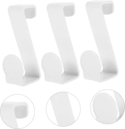 Vista 6 de Zerodeko 12 piezas multifuncionales con gancho en z para tanque de inodoro, arandelas de plástico, ganchos de plástico blanco, gancho para colgar