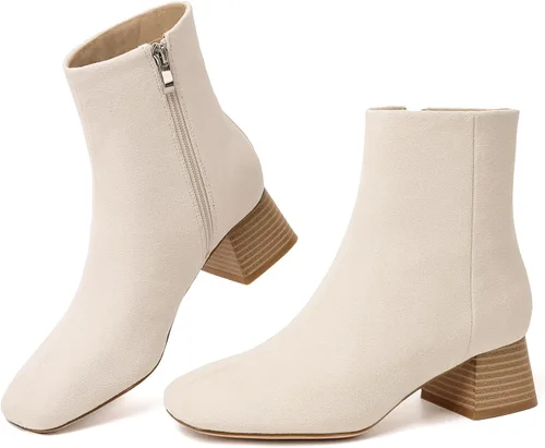 Susanny Botas de tacón alto para mujer, Botas de plataforma con tacón sexy de puntera redonda con agujetas, tacón alto, botas de media pantorrilla