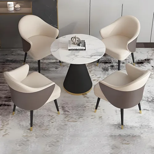 Vista 9 de YVYKFZD Juego de mesa y silla para sala de recepción de oficina, mesa auxiliar para sala de conferencias, juego de mesa de comedor simple para Azul