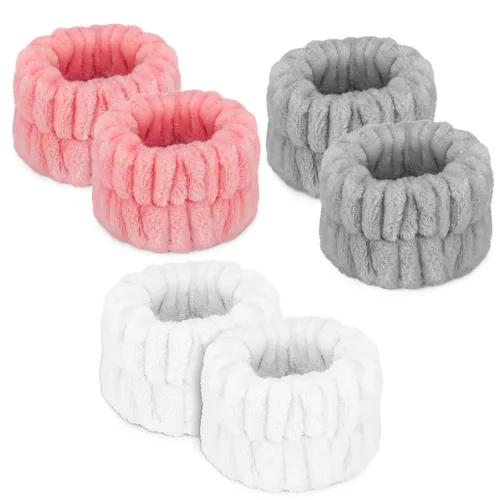 Toallas de muñeca para mujeres para lavar la cara, banda de toalla de spa de microfibra, muñequeras absorbentes para lavar la cara, muñequeras para
