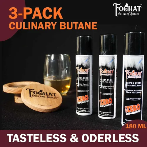 Vista 2 de Foghat - Recambio de combustible de butano culinario (3 x 2.0 fl oz), recipiente de repuesto de butano para encendedor, se adapta a todas