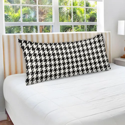 Vista 4 de Fundas de almohada clásicas de pata de gallo, tamaño estándar, transpirables, agradables a la piel, fundas de almohada suaves y acogedoras