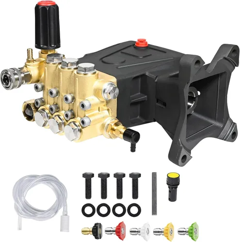 YAMATIC Bomba de hidrolavadora horizontal de émbolo triple eje de 1 pulgada 4300 PSI 4.2 GPM, repuesto para Simpson AAA 90034, 90039,90038, Honda