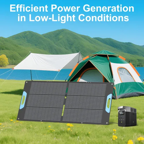 Vista 8 de Panel solar portátil de 110 W con salidas QC3.0 USB-A y tipo C, cargador solar plegable de 20 V para estación de energía, 23.5% de eficiencia solar