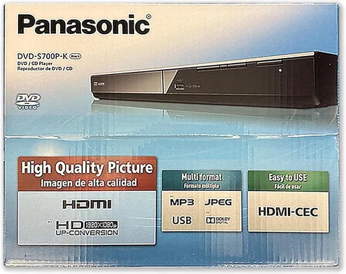 Vista 9 de Panasonic Reproductor de DVD con Sonido Dolby Digital, escala de HD 1080p para DVD, conexiones HDMI y USB - DVD-S700 (Negro)