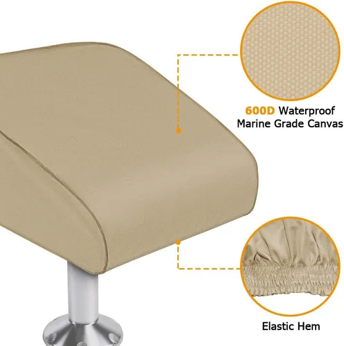 Vista 2 de iCOVER Boat Folding Seat Cover - 600 Denier Canvas Waterproof Heavy-Duty Weather Resistant Material Trailerable Fishing Chair Covers