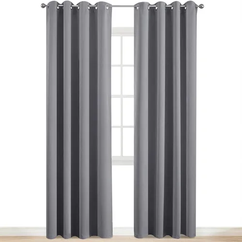 Vista 2 de Yakamok - Cortinas blackout para dormitorio, sala de estar; p/oscurecer la habitación, bloqueo de luz, aislam. térmico, ojales