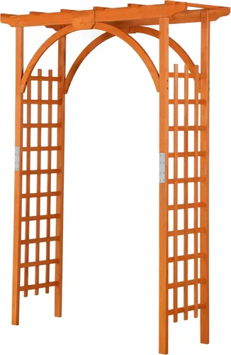 Yaheetech Arcos de jardín para horticultura, soporte de fondo de madera de 7 pies, enrejado de madera, arco de cenador para escalada para ceremonia,