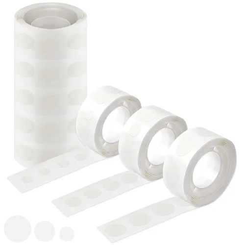 Vista 13 de UPINS 3000 Piezas Puntos de Pegamento para Globos Cinta Adhesiva de Puntos Removible, 30 Rollos Calcomanías de Puntos de Doble Cara para Decoración