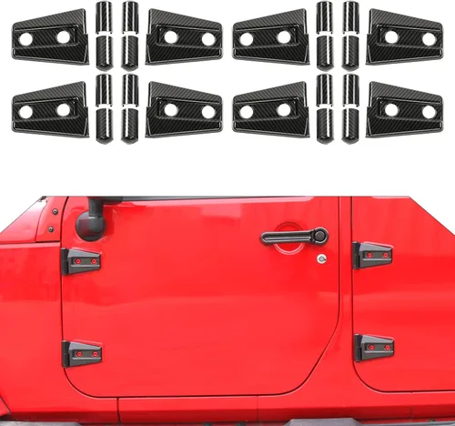 Vista 28 de 4 cubiertas protectoras de bisagra de puerta para Jeep Wrangler JK 2007-2018 de 2 puertas (negro)